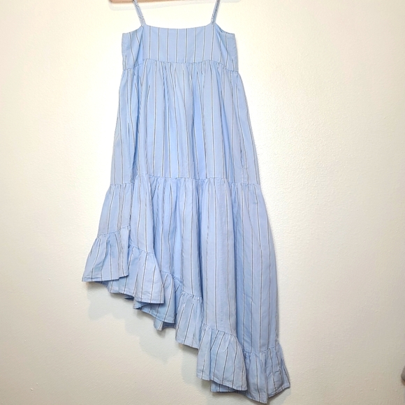 Frame Gemma Asymmetrical Dress In Ciel Multi Size Small - Picture 12 of 13